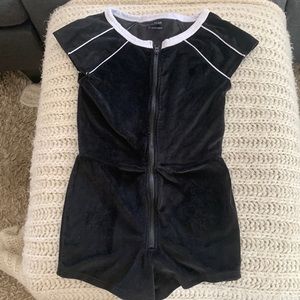 Black velvet romper